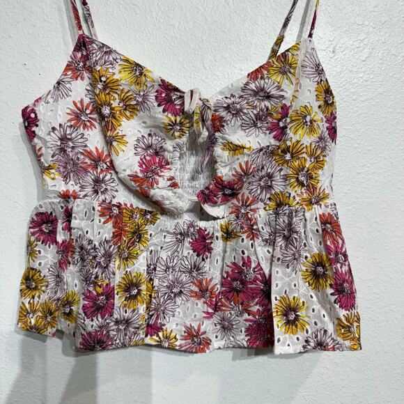 Wayf Maeve Floral Print Eyelet Camisole Sz L NWT - Picture 4 of 12